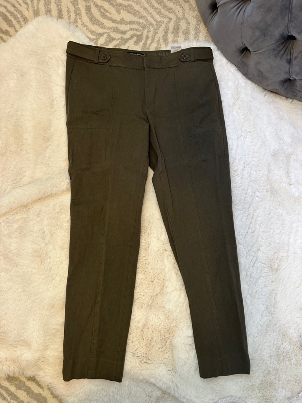 Banana Republic Sloan fit skinny trousers, army green, size 6